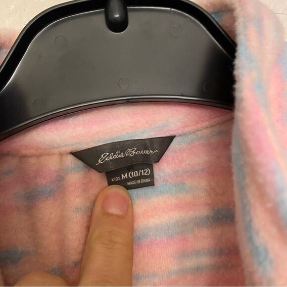 Eddie Bauer Girls full zip pink print Fleece Jacket M 10/12 - Picture 6 of 8